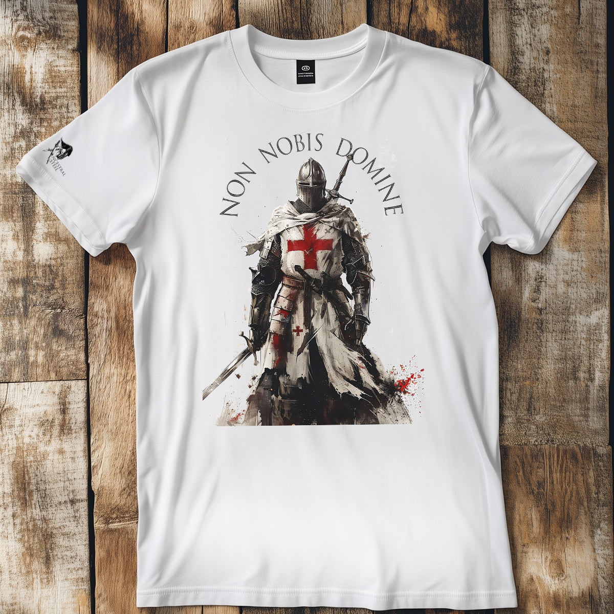 Warrior graphic t-shirt for men, urban streetwear tee with warrior artwork, samurai gladiator spartan knight design t-shirt, modern athletic fit shirt, masculine fitness apparel, premium cotton graphic tee, strength honor legacy clothing brand Ancestral Steel, stylish gym t-shirt, motivational warrior fashion, casual street style t-shirt for men.